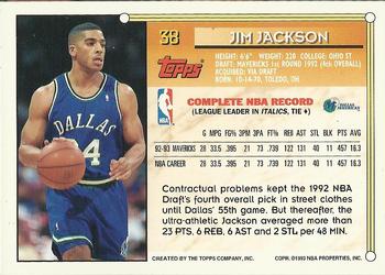 1993-94 Topps - Gold #38 Jim Jackson Back