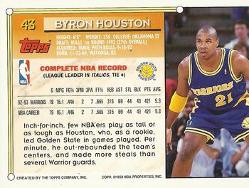 1993-94 Topps - Gold #43 Byron Houston Back