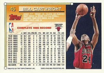 1993-94 Topps - Gold #45 Bill Cartwright Back