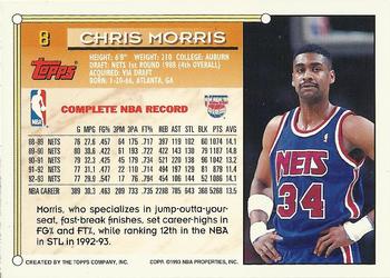 1993-94 Topps - Gold #8 Chris Morris Back