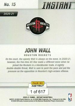 2020-21 Panini Instant NBA #15 John Wall Back