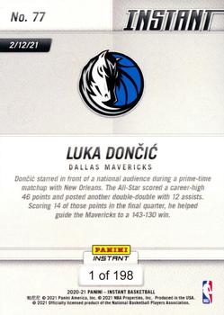2020-21 Panini Instant NBA #77 Luka Doncic Back