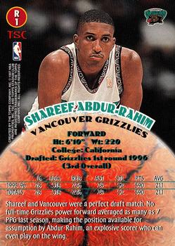1996-97 Stadium Club - Rookies (Series Two) #R1 Shareef Abdur-Rahim Back