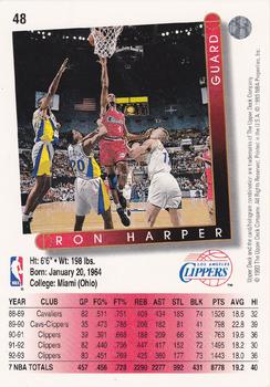 1993-94 Upper Deck - Jumbos 3x5 #48 Ron Harper Back