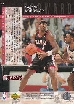 1993-94 Upper Deck Special Edition - Electric Court #47 Clifford Robinson Back