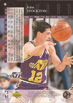 1993-94 Upper Deck Special Edition - Electric Court #90 John Stockton Back
