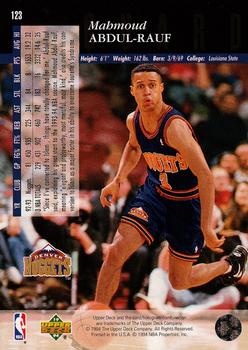 1993-94 Upper Deck Special Edition - Electric Court #123 Mahmoud Abdul-Rauf Back