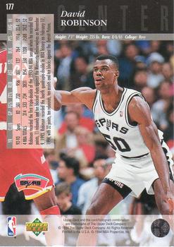 1993-94 Upper Deck Special Edition - Electric Court #177 David Robinson Back