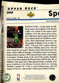 1993-94 Upper Deck Special Edition - Electric Court #200 Boston Celtics Back