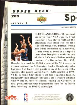 1993-94 Upper Deck Special Edition - Electric Court #203 Cleveland Cavaliers Back