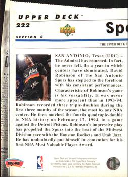 1993-94 Upper Deck Special Edition - Electric Court #222 San Antonio Spurs Back