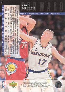 1993-94 Upper Deck Special Edition - Electric Court Gold #61 Chris Mullin Back