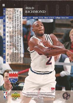 1993-94 Upper Deck Special Edition - Electric Court Gold #86 Mitch Richmond Back