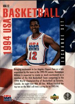 1993-94 Upper Deck Special Edition - USA Basketball Exchange #USA12 Dominique Wilkins Back