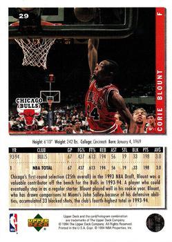 1994-95 Collector's Choice - Silver Signature #29 Corie Blount Back