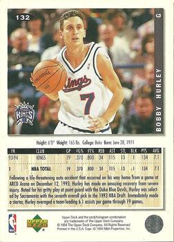 1994-95 Collector's Choice - Silver Signature #132 Bobby Hurley Back