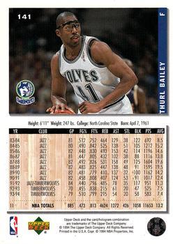 1994-95 Collector's Choice - Silver Signature #141 Thurl Bailey Back
