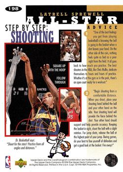 1994-95 Collector's Choice - Silver Signature #198 Latrell Sprewell Back