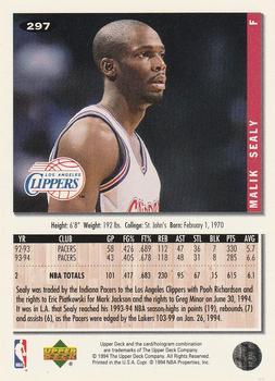 1994-95 Collector's Choice - Silver Signature #297 Malik Sealy Back