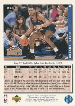 1994-95 Collector's Choice - Silver Signature #323 Bryant Stith Back