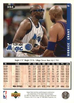 1994-95 Collector's Choice - Silver Signature #354 Horace Grant Back
