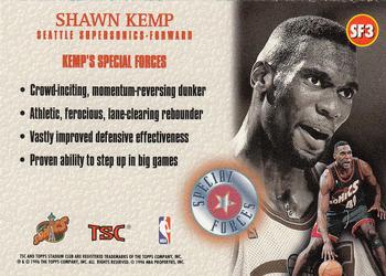 1996-97 Stadium Club - Special Forces #SF3 Shawn Kemp Back