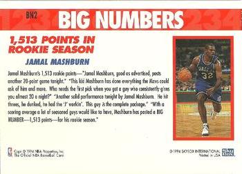 1994-95 Hoops - Big Numbers Rainbow #BN2 Jamal Mashburn Back