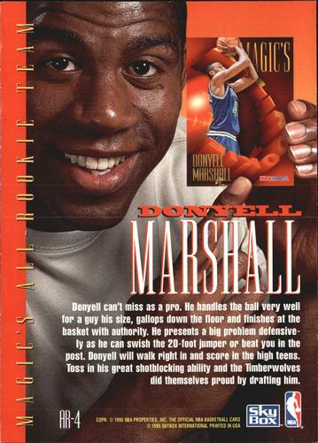 1994-95 Hoops - Magic's All-Rookies Jumbo #AR-4 Donyell Marshall Back