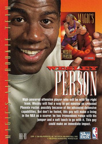 1994-95 Hoops - Magic's All-Rookies Jumbo #AR-10 Wesley Person Back