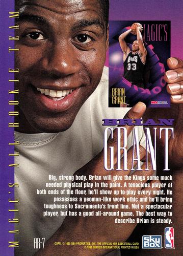1994-95 Hoops - Magic's All-Rookies Jumbo #AR-7 Brian Grant Back