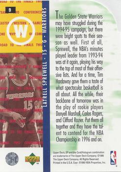 1994-95 SP Championship - Die Cuts #9 Latrell Sprewell Back