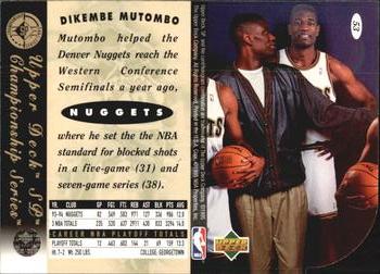1994-95 SP Championship - Die Cuts #53 Dikembe Mutombo Back
