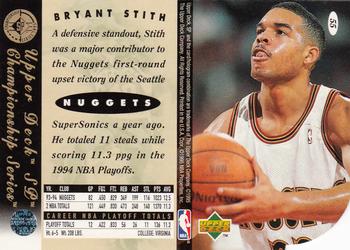 1994-95 SP Championship - Die Cuts #55 Bryant Stith Back
