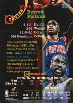 1994-95 Stadium Club - Members Only #333 Mark West Back