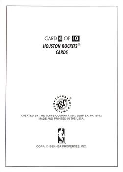 1994-95 Stadium Club - Super Teams Master Photos: Houston Rockets #4 Hakeem Olajuwon Back