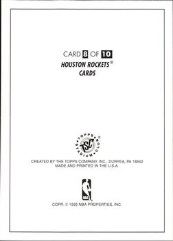 1994-95 Stadium Club - Super Teams Master Photos: Houston Rockets #8 Carl Herrera Back