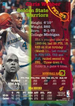 1994-95 Stadium Club - Super Teams NBA Finals #9 Chris Webber Back