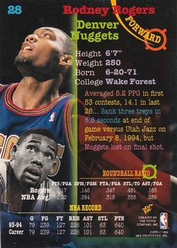 1994-95 Stadium Club - Super Teams NBA Finals #28 Rodney Rogers Back
