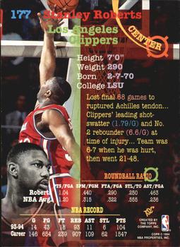 1994-95 Stadium Club - Super Teams NBA Finals #177 Stanley Roberts Back