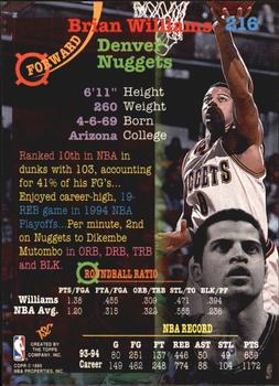 1994-95 Stadium Club - Super Teams NBA Finals #216 Brian Williams Back