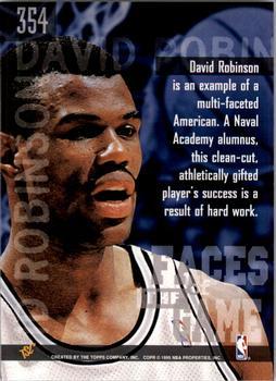 1994-95 Stadium Club - Super Teams NBA Finals #354 David Robinson Back