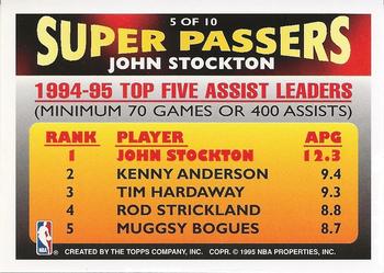 1994-95 Topps - Own the Game Exchange #5 John Stockton Back