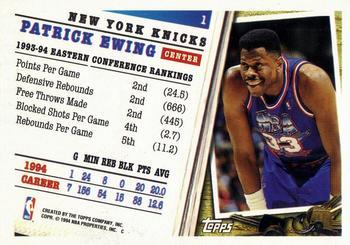 1994-95 Topps - Spectralight #1 Patrick Ewing Back