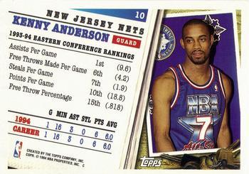 1994-95 Topps - Spectralight #10 Kenny Anderson Back
