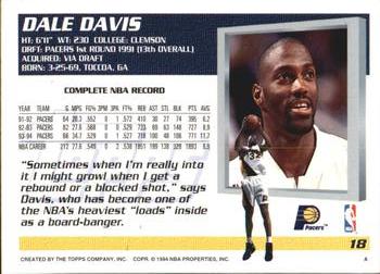 1994-95 Topps - Spectralight #18 Dale Davis Back