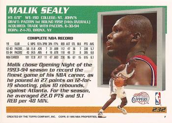 1994-95 Topps - Spectralight #232 Malik Sealy Back