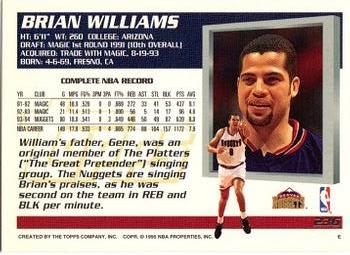 1994-95 Topps - Spectralight #236 Brian Williams Back