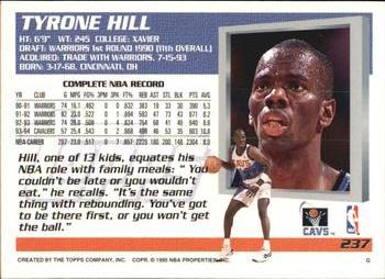 1994-95 Topps - Spectralight #237 Tyrone Hill Back