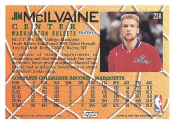 1994-95 Topps - Spectralight #238 Jim McIlvaine Back