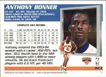 1994-95 Topps - Spectralight #323 Anthony Bonner Back